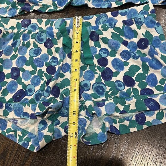 J Crew Pajama Short Set Women’s Medium Blueberry Floral Button Up Novelty - Picture 5 of 10